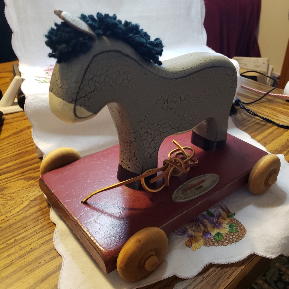 Vintage 1999 Henn Workshops Limited Edition Pull Toy "Molasses" The Donkey